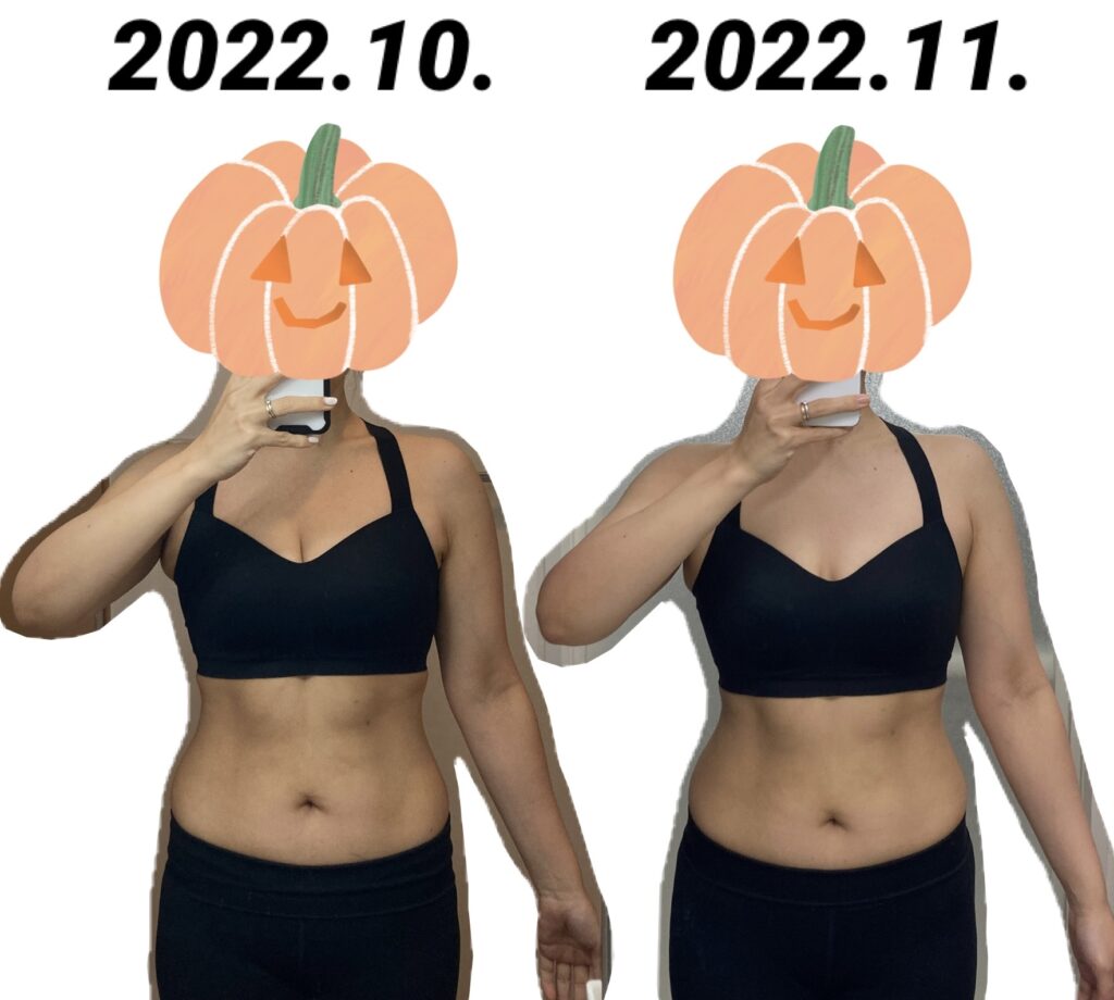 リバウンドダイエット3ヶ月の経過写真(全面・前月比)